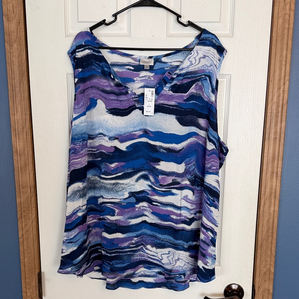 Avenue Blue and Purple Wave Blouse